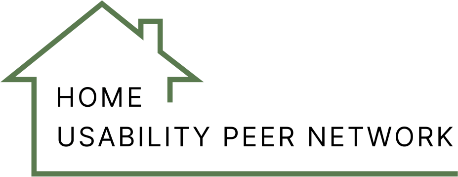 Home Usability Peer Network Logo: A green house icon surrounds black text.