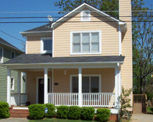 A house with a zero step entrance provided by a ramp leading to the back entrance