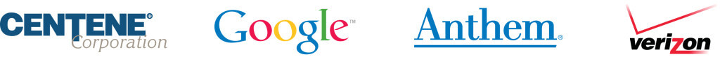 Top Sponsor Logos - Centene, Google, Anthem, Verizon
