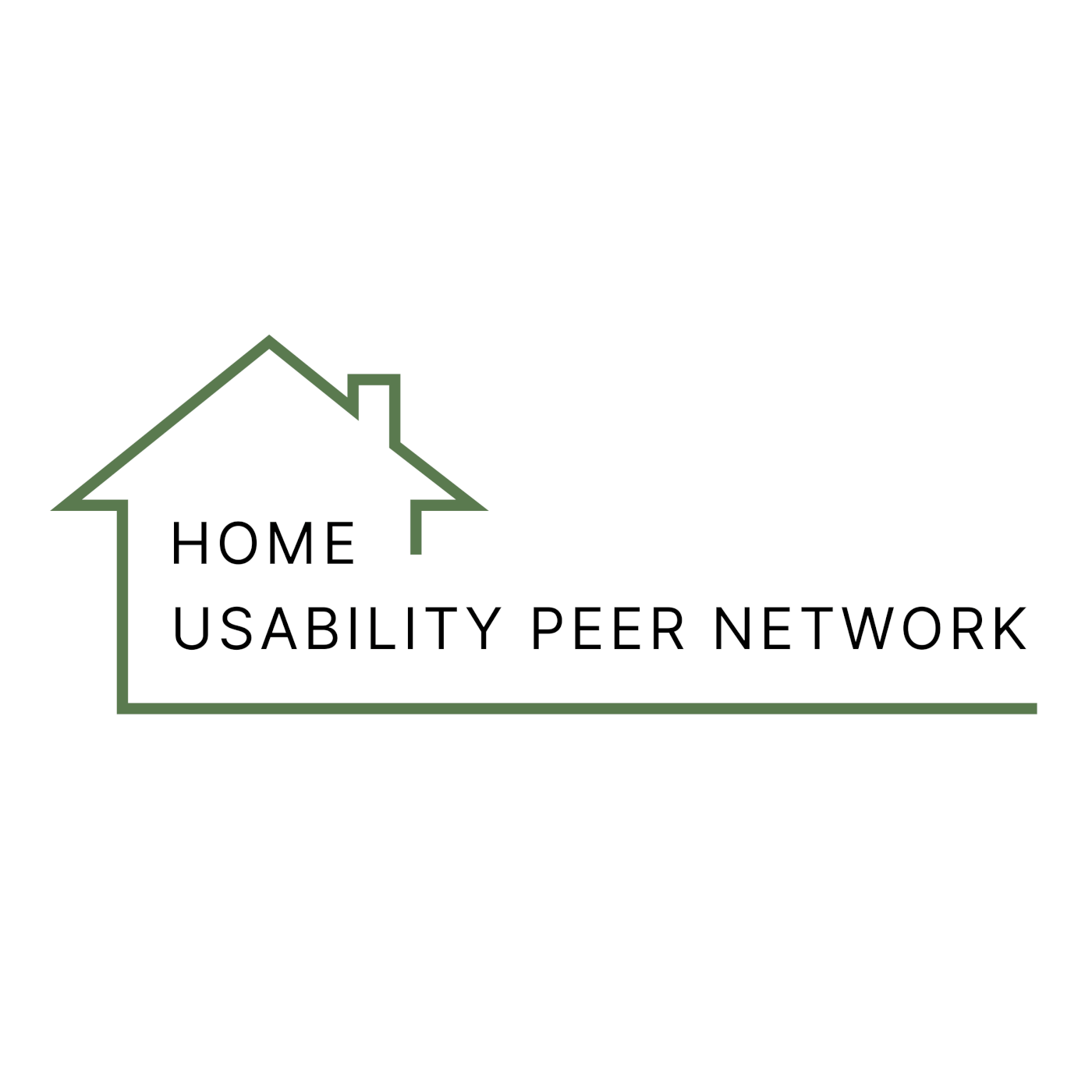 Home Usability Peer Network Logo: A green house icon surrounds black text.