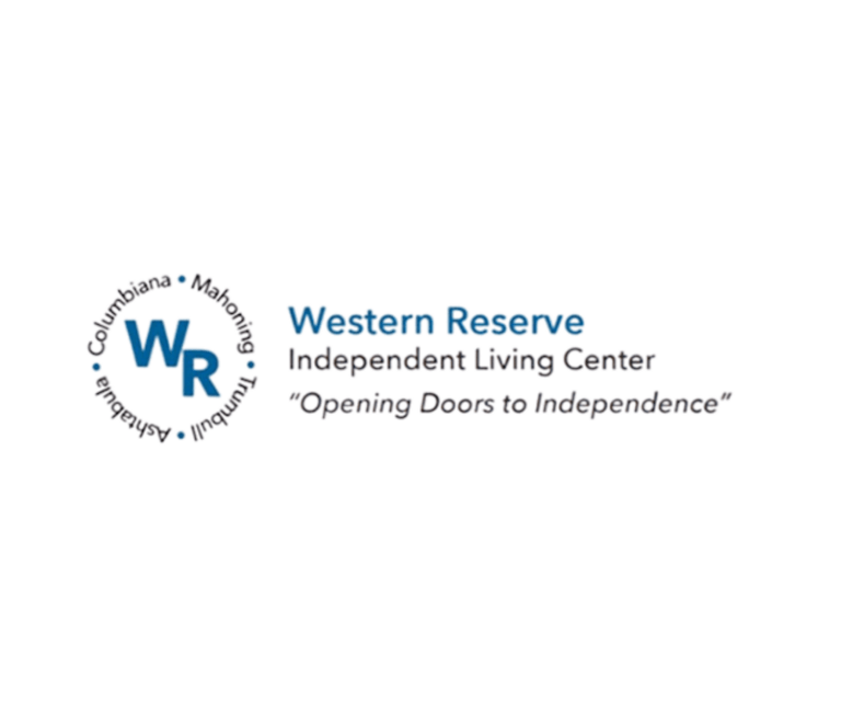 Western Reserve Independent Living Center Logo: Opening doors to independence. Columbiana, Mahoning, Trumbull, Ashtabula.
