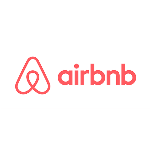 Airbnb Logo features a pink stylized letter a.