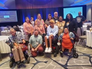 Eleven people from Maryland pose for a group photo on the conference level of the Grand Hyatt in 2022.