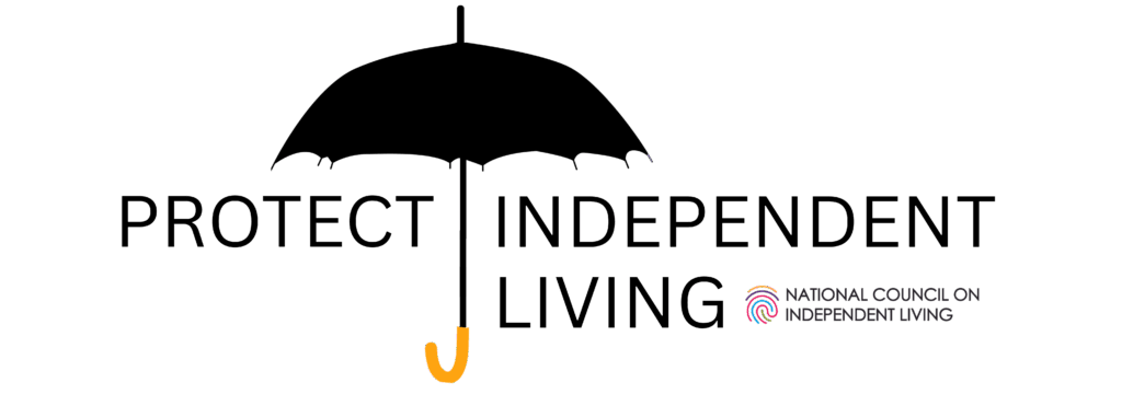 Protect Independent Living Logo features a black umbrella