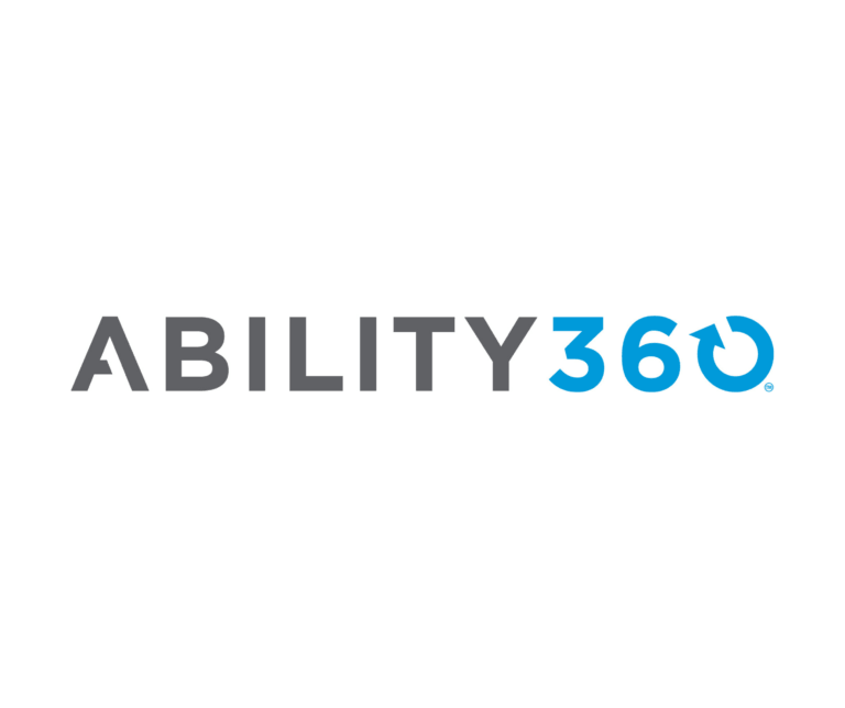 Ability360 logo features a stylized circular arrow in place of the zero.