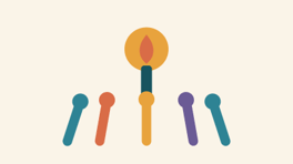 Illustration of a lit torch held high at the center with five raised hands of different colors reaching upward toward it, representing a shared pledge to pass leadership forward.