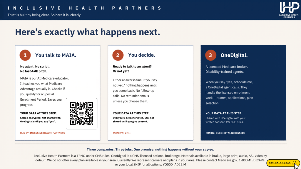 Inclusive Health Partners Ad: This ad contains a lot of text, which can be accessed below the image.
